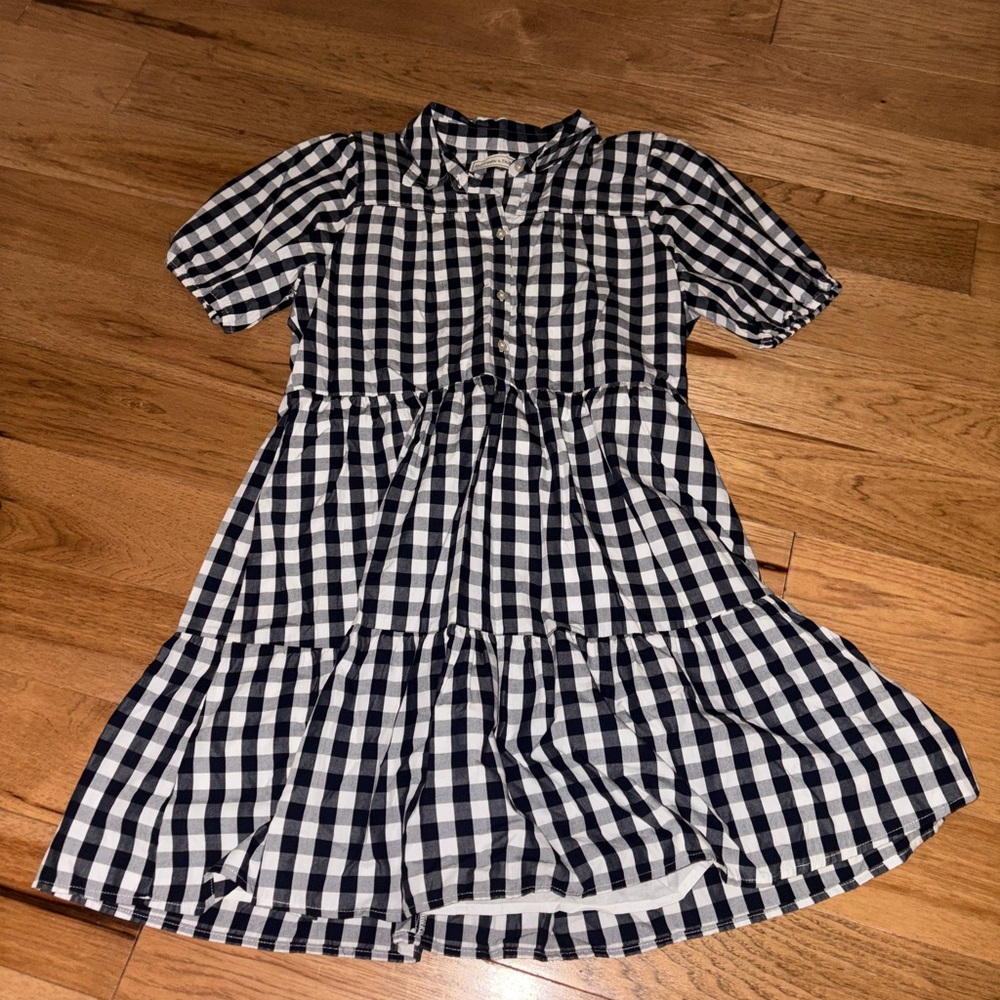 Abercrombie & Fitch Black and White Gingham Mini Dress